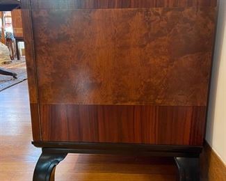 Svenska Mobler Swedish Art Deco/Neoclassical Inlaid Storage Cabinet. Woods include Satinwood, Golden Flame Birch and Mahogany. Measures 46" x 20" x 22.5" H. Photo 6 of 6.