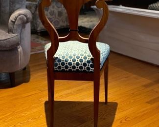 Set of 8 Antique Viennese Biedermeier "Peacock" Chairs upholstered in Scalamandre Fabric. Each measures 18" W x 20" D x 38" H; 19" Seat Height. Photo 3 of 6.