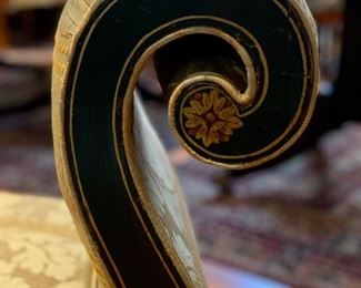 Regency Parcel-Gilt & Green Painted Window Seat Circa 1820. Measures 64" W x 15" D x 32" H. Photo 3 of 7.