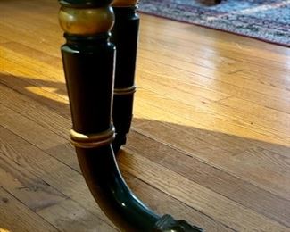 Regency Parcel-Gilt & Green Painted Window Seat Circa 1820. Measures 64" W x 15" D x 32" H. Photo 4 of 7.