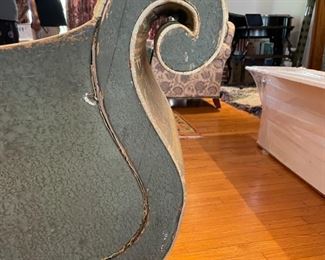 Regency Parcel-Gilt & Green Painted Window Seat Circa 1820. Measures 64" W x 15" D x 32" H. Photo 6 of 7.