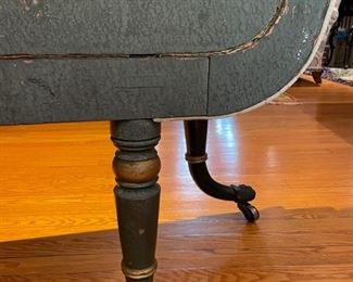 Regency Parcel-Gilt & Green Painted Window Seat Circa 1820. Measures 64" W x 15" D x 32" H. Photo 7 of 7.