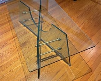 Vintage Piero Chiesa for Fontana Arte Brass & Glass Cocktail Table. Measures 49" W x 24" D x 17.5" H. Photo 1 of 4.