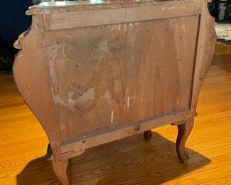 Small Antique Olive Wood Bombay Marquetry Chest. Measures 26" W x 13" D x 28" H. Photo 3 of 6.