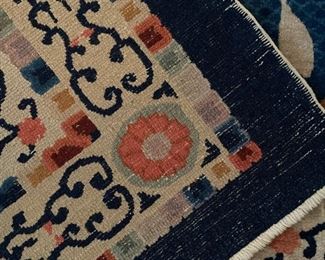 Vintage Chinese Peking Dragon Rug. Measures approximately 4' x 6' 8". Photo 2 of 2.