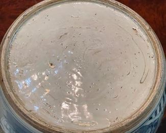 Pair of Early Qing Lidded Chinoiserie Ginger Jars. VERY HEAVY. Each Measures 10" H x 12" D with 4" Opening. Photo 8 of 8.