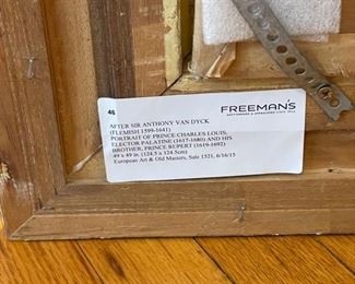 Portrait of Prince Charles Louis, Elector Palatine and Brother Prince Rupert After Sir Anthony Van Dyck (1599 - 1641). Measures Approximately 48" x 48". Photo 2 of 2.