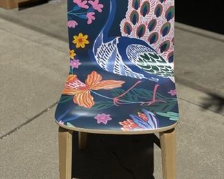 Sylvie Tamsin Dining Chair - Peacock. Measures 17" W x 20" D x 34" H with 18" Seat Height. Photo 5 of 8.