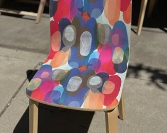 Claire Dejardins Brushstroke Dining Chair - Kaleidoscope. Measures 17" W x 20" D x 34" H with 18" Seat Height. Photo 7 of 8.