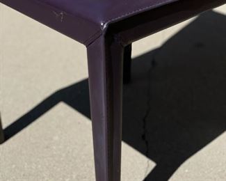 Set of 4 Aubergine Leather Upholstered Dining Chairs. Photo 3 of 3.