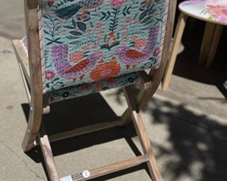 Anthropologie Jimena Terai Folding Chairs in Birds - 2 available. Each measures 32" H x 16" W x 16" D with 19.5" Seat Height. Photo 3 of 5.