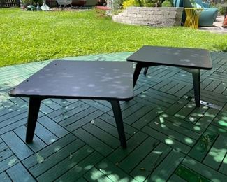Pair of Aubergine Composite Outdoor Side / Cocktail Tables. Each Measures Approximately 20" x 20" x 16" H. Photo 1 of 2.