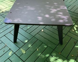 Pair of Aubergine Composite Outdoor Side / Cocktail Tables. Each Measures Approximately 20" x 20" x 16" H. Photo 2 of 2.