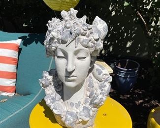 Bust of Woman with Shell Adornments.