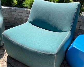 Room & Board Modern Maya Patio Chair in Sunbrella Fabric. Measures 35" W x 39" D.