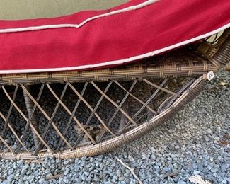 Outdoor Wicker Overhead Canopy Daybed w/ Water Resistant Cushion. Photo 3 of 3.