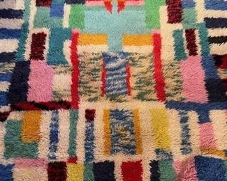 Vintage Swedish Rya Shag Rug. Measures 5’ x 6' 4". Photo 1 of 2.