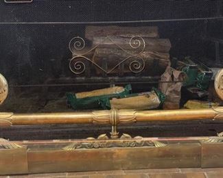 Antique Louis Phillipe Brass Fireplace Fender. Measures 43" W x 16" H. Photo 1 of 3.