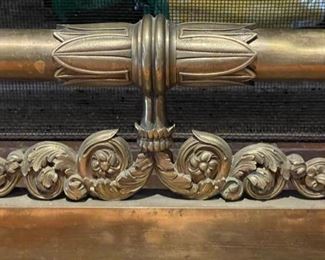Antique Louis Phillipe Brass Fireplace Fender. Measures 43" W x 16" H. Photo 3 of 3.