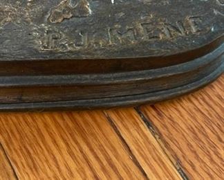 P.J. Mene Signed Bronze of Woman on Horse. Photo 3 of 4.