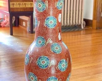 Extra Large Asian Dragon Urn Vase. Measures 28" H with 14" Opening. Photo 1 of 5.