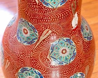 Extra Large Asian Dragon Urn Vase. Measures 28" H with 14" Opening. Photo 2 of 5.