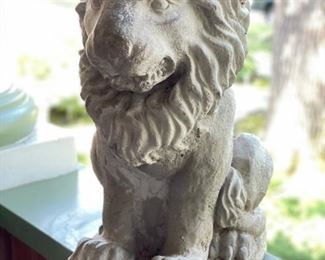Lion Cast Concrete Garden Statue. Photo 2 of 2.