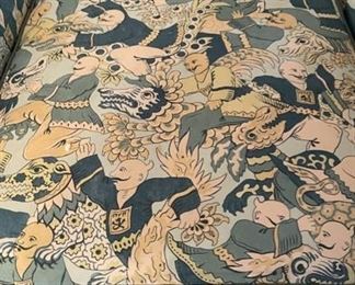 Kaleidoscope for Swaim Collection Mid-Century Reproduction Club Chair upholstered in a vintage Asian Scalamandre Toile. Photo 3 of 4.