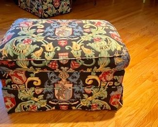 Ottoman Upholstered in Cowtan & Tout Fabric - 2 Available. Each Measures 27" x 20" x 18" H. Photo 1 of 3.