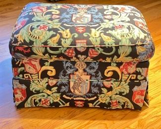 Ottoman Upholstered in Cowtan & Tout Fabric - 2 Available. Each Measures 27" x 20" x 18" H. Photo 2 of 3.