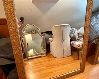 Antique Quilt Wood Mirror. Measures 48" W x 63" H. Photo 1 of 3.