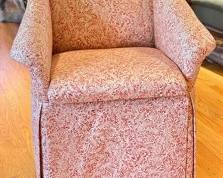 Pair of Vintage 1970s Hollywood Regency Chairs Upholstered in a Vine Pattern. Each measures 29" W x 29" D x 32" H. Photo 1 of 4.