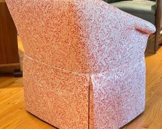 Pair of Vintage 1970s Hollywood Regency Chairs Upholstered in a Vine Pattern. Each measures 29" W x 29" D x 32" H. Photo 3 of 4.