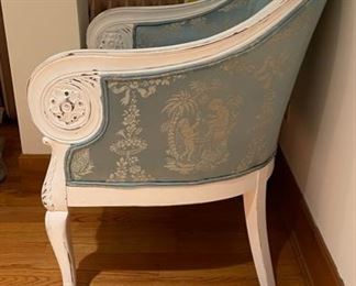 Silk Upholstered Arm Chair. Photo 2 of 5.