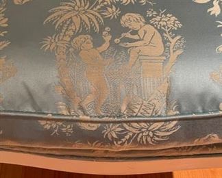 Silk Upholstered Arm Chair. Photo 3 of 5.