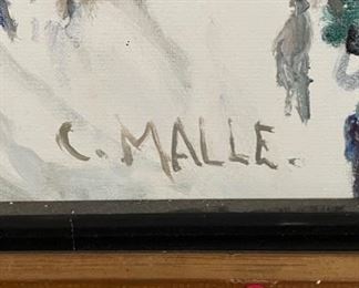 C. Malle Oil on Canvas. Measures approximately 36” x 28”. Photo 2 of 2.