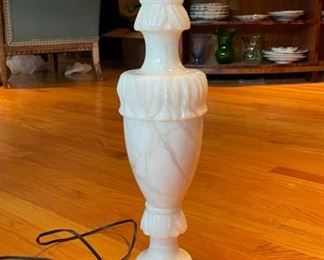 Alabaster lamp. Measures 14" H.