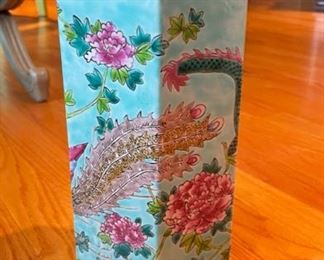 Vintage Chinoiserie Dragon Vase. Measures 10.75" H x 5" D. Photo 3 of 4.