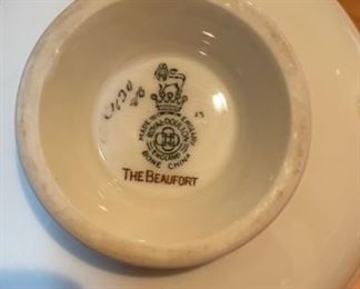 Royal Doulton Bone China. Set of 6 "The Beaufort" Cream Soups & Saucers. Photo 2 of 2.