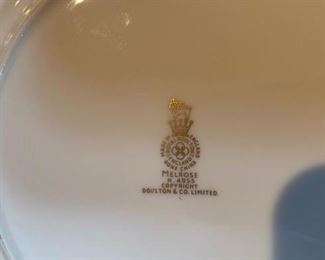 Royal Doulton Bone China. "Melrose." Four-piece place setting for 8 -- Dinner, Dessert/Salad, Bread & Butter and 8 Cups & Saucers. Photo 2 of 2.