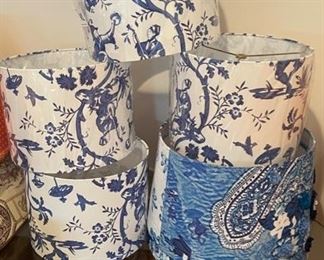 Sample of Custom Upholstered Lampshades.