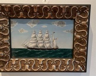 John Olsen Hammerstad (American, 1842-1925). Sea Scape. Oil on Board. Measures approximate 8" x 5." Photo 1 of 2.