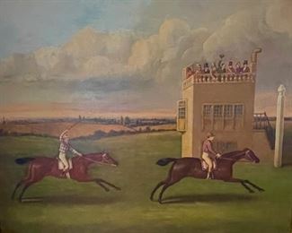 Francis Sartorius (British, 1734 - 1804). Lord Darlington's Champion Beating Mr. Heathcote's Water. Measures approximately 36" W x 28" H. Photo 1 of 5.