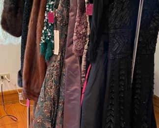 Sample of Vintage Designer Dresses & Furs.