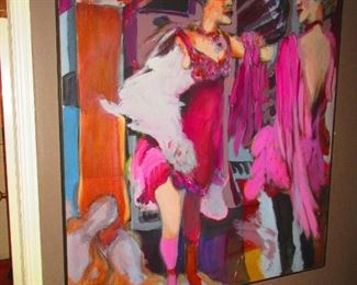 Large abstract or expressionist oil on canvas by Susan C. Brunner