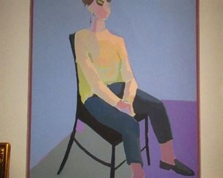 Large expressionist oil on canvas by Ray Burggraf, 1966