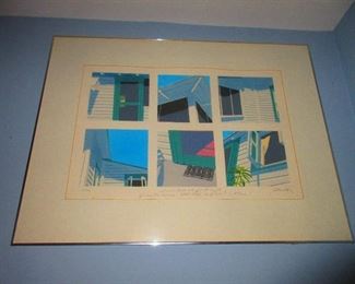Linda Molto modernist lithograph, signed