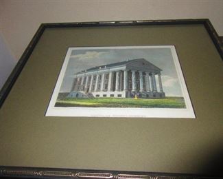 19th century copperplate engraving; capitol building of Richmond, VA