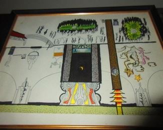 Modernist folk art print