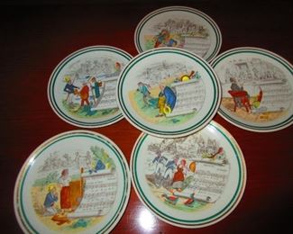 Antique mid 19th century French musical plates